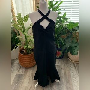 Rocksteady pinup Rockabilly mermaid dress cross neck